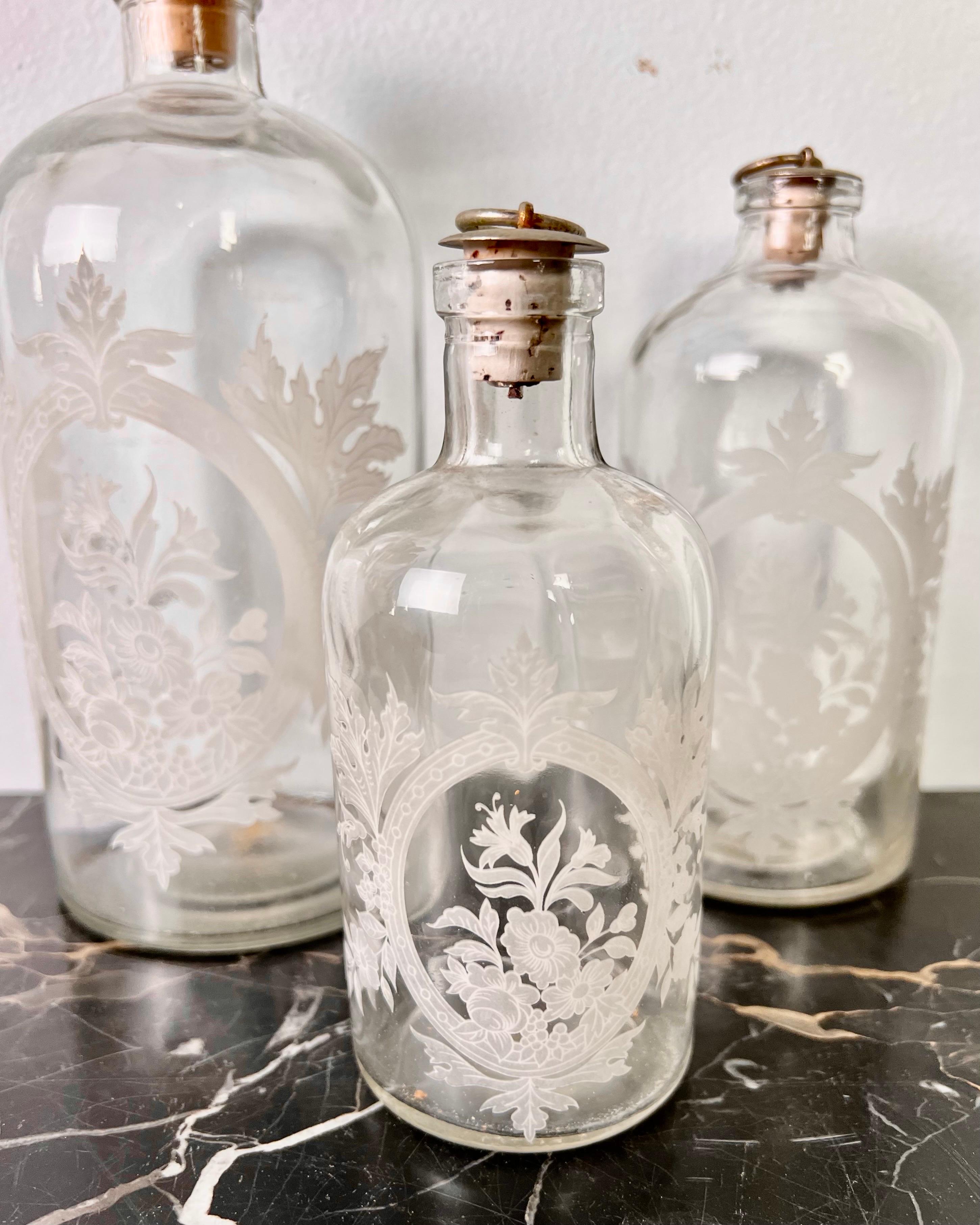 etched glass bottles