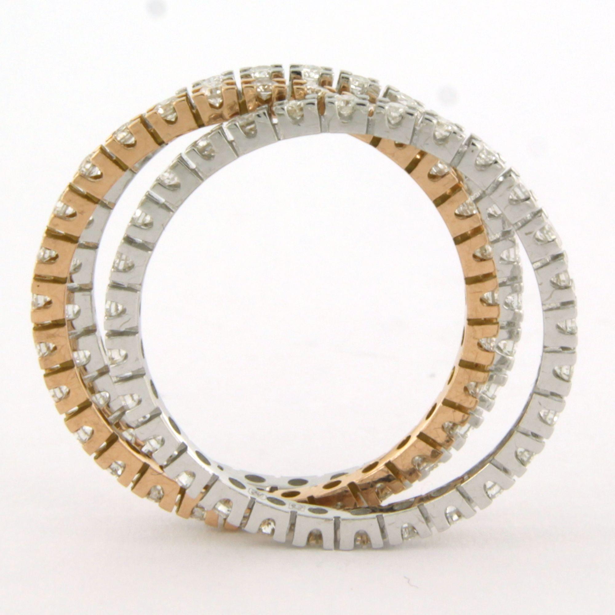 Taille brillant set de 3 bagues d'eternité avec diamants taille brillant jusqu'à 1.42ct or 18k 3.5 gr en vente