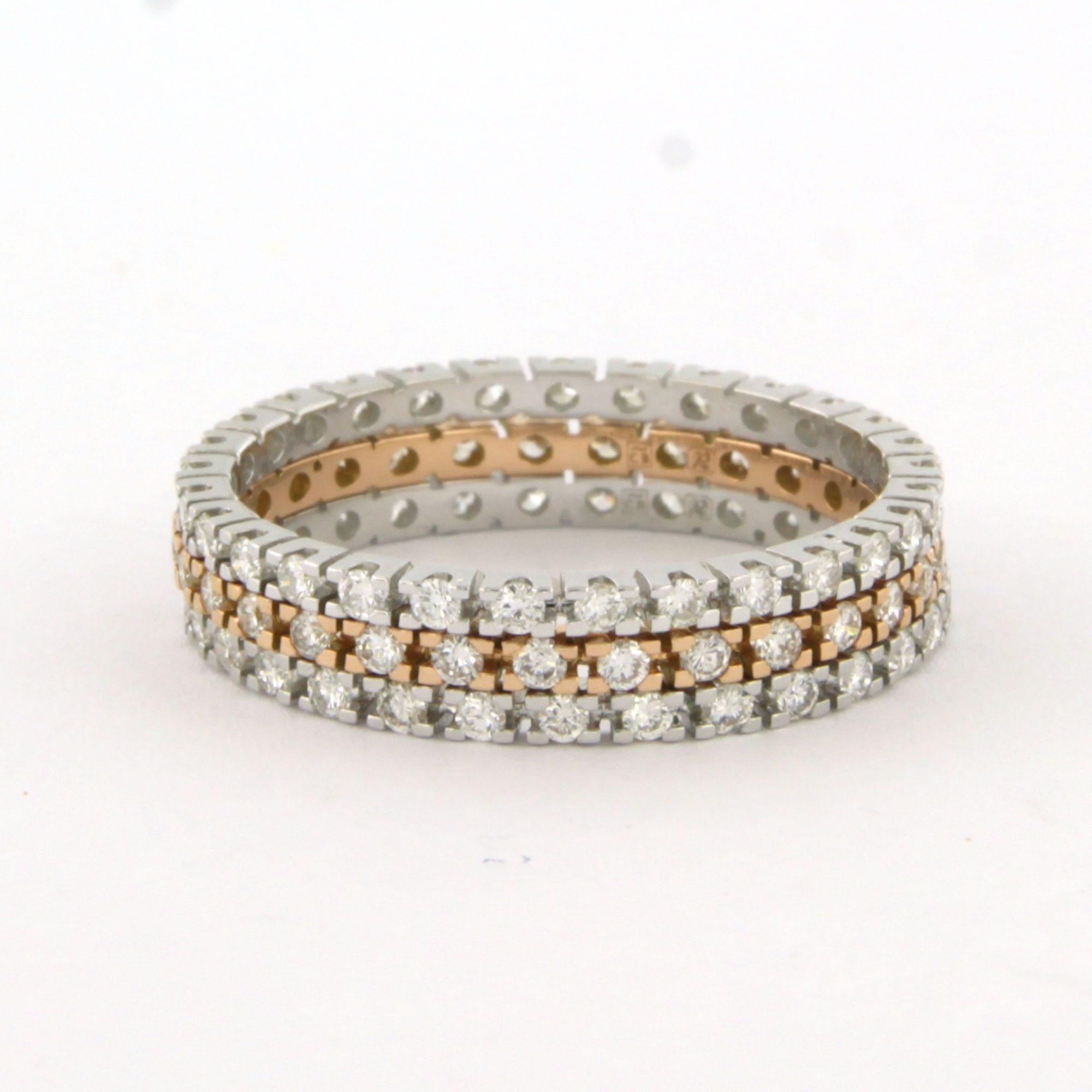 set de 3 bagues d'eternité avec diamants taille brillant jusqu'à 1.42ct or 18k 3.5 gr Pour femmes en vente