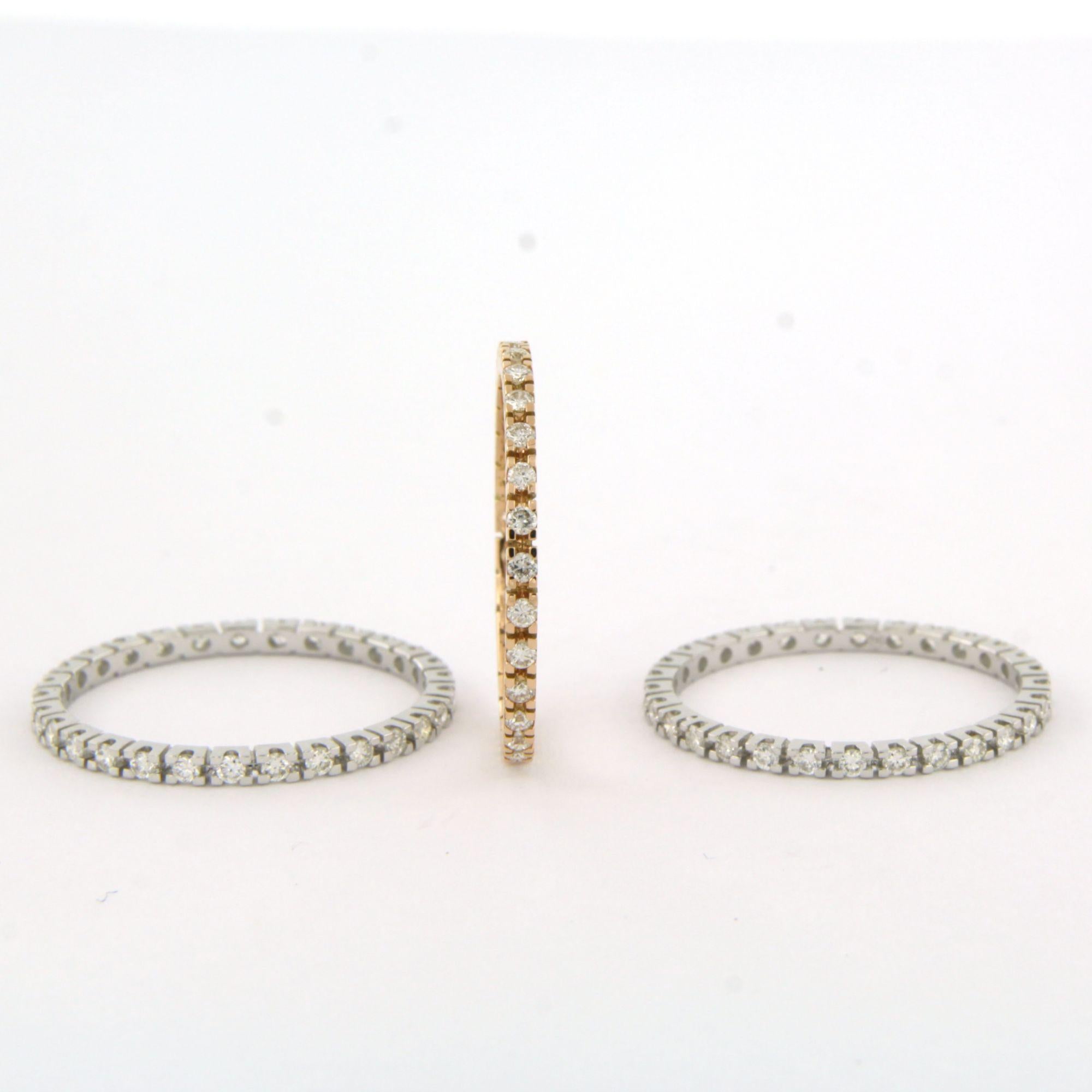 set de 3 bagues d'eternité avec diamants taille brillant jusqu'à 1.42ct or 18k 3.5 gr en vente 1