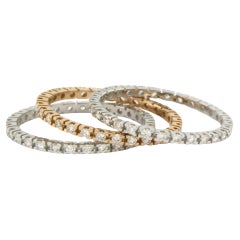 set di 3 anelli eternità con diamanti taglio brillante fino a 1,42ct oro 18k 3,5 gr
