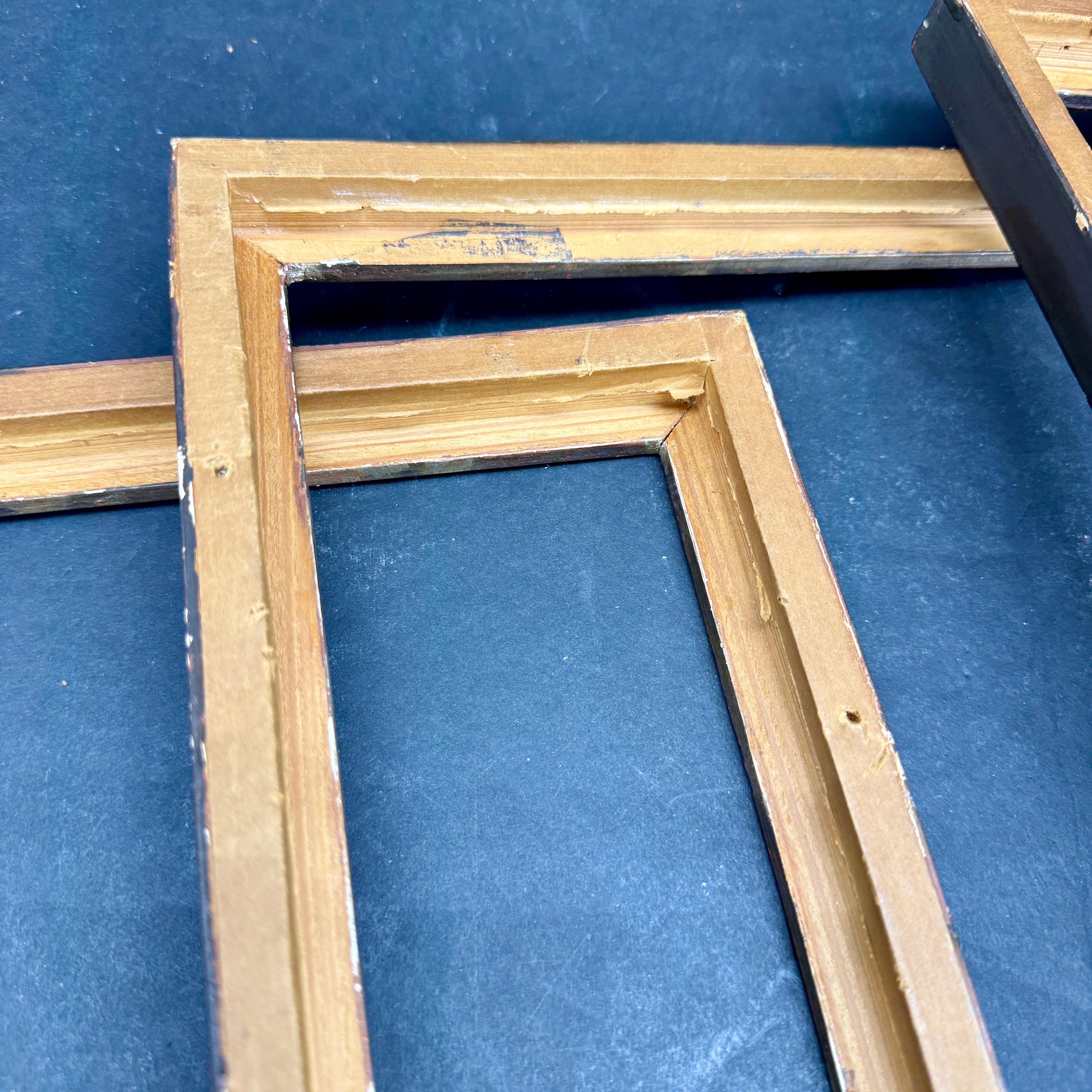 Lote de 3 marcos de arte europeos de madera en pan de plata en venta 5