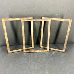 Set of 3 Hand-Crafted European Silver Leaf Wood Picture Frames, 1960s