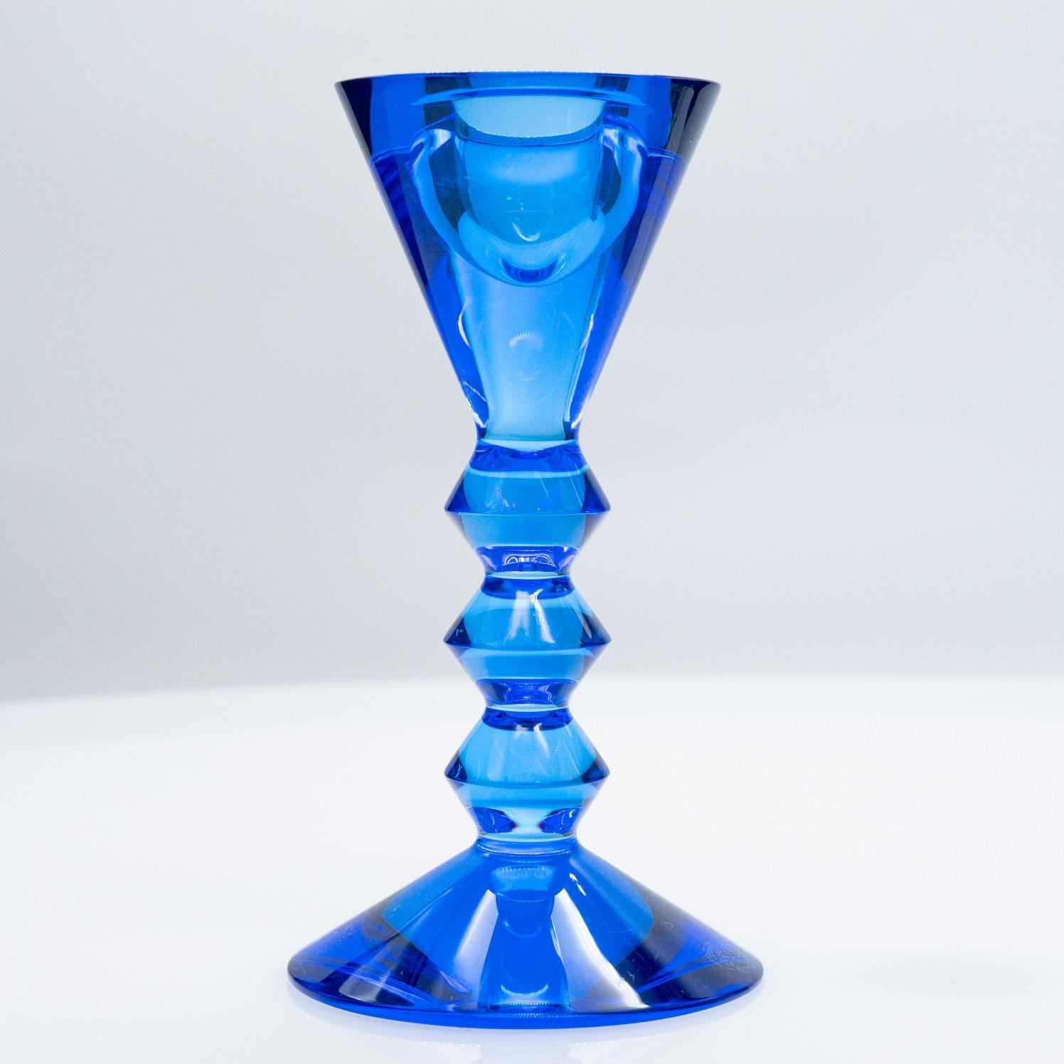Set of 3 Exquise Baccarat items, Sky Blue Crystal, France For Sale 4