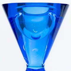Set di 3 oggetti Exquise Baccarat, cristallo blu cielo, Francia