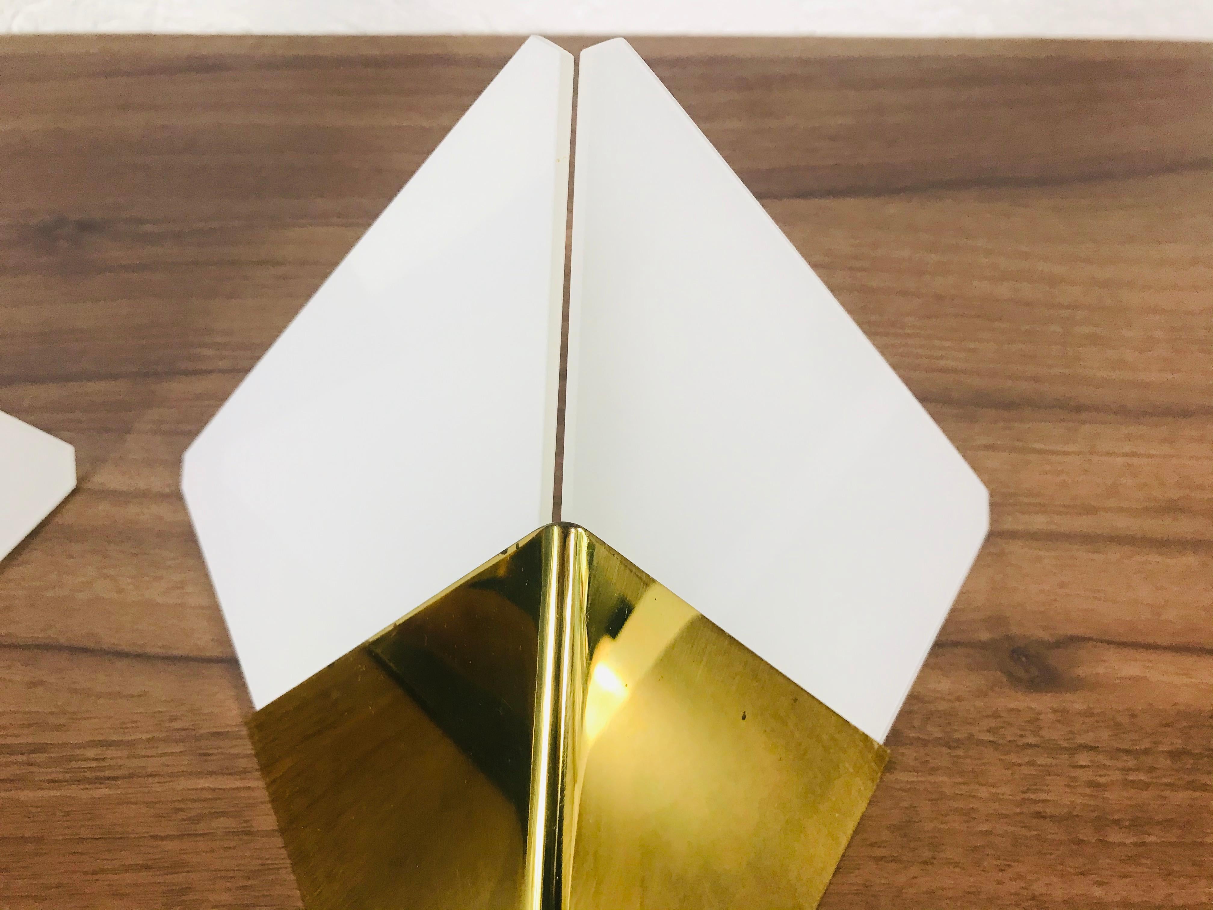 Set of 3 Extraordinary Triangle Ice Glass Sconces by Kalmar, Austria, 1960s 3