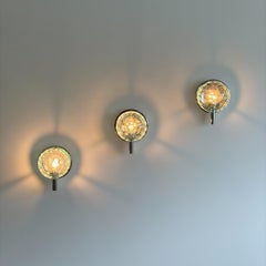 Set of 3 Faceted Glass Wall Lights by Pia Guidetti Crippa for Lumi Milano, 1960s