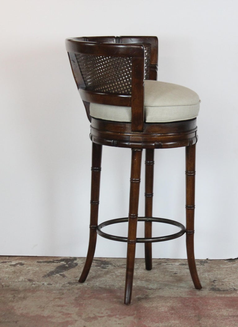 Set of 3 Faux Bamboo Bar Stools For Sale at 1stDibs bamboo bar stools