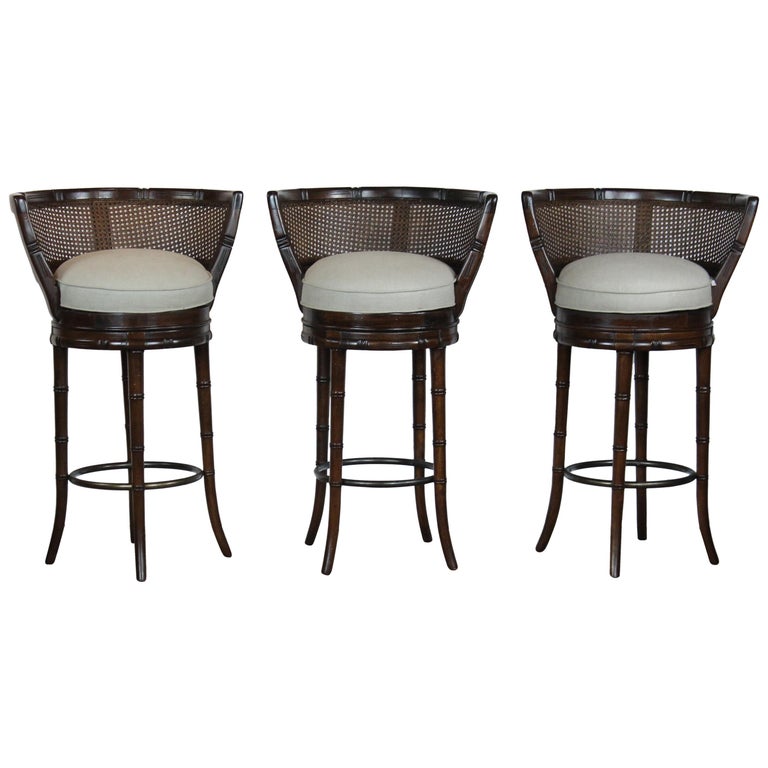 Set of 3 Faux Bamboo Bar Stools For Sale at 1stDibs bamboo bar stools for sale