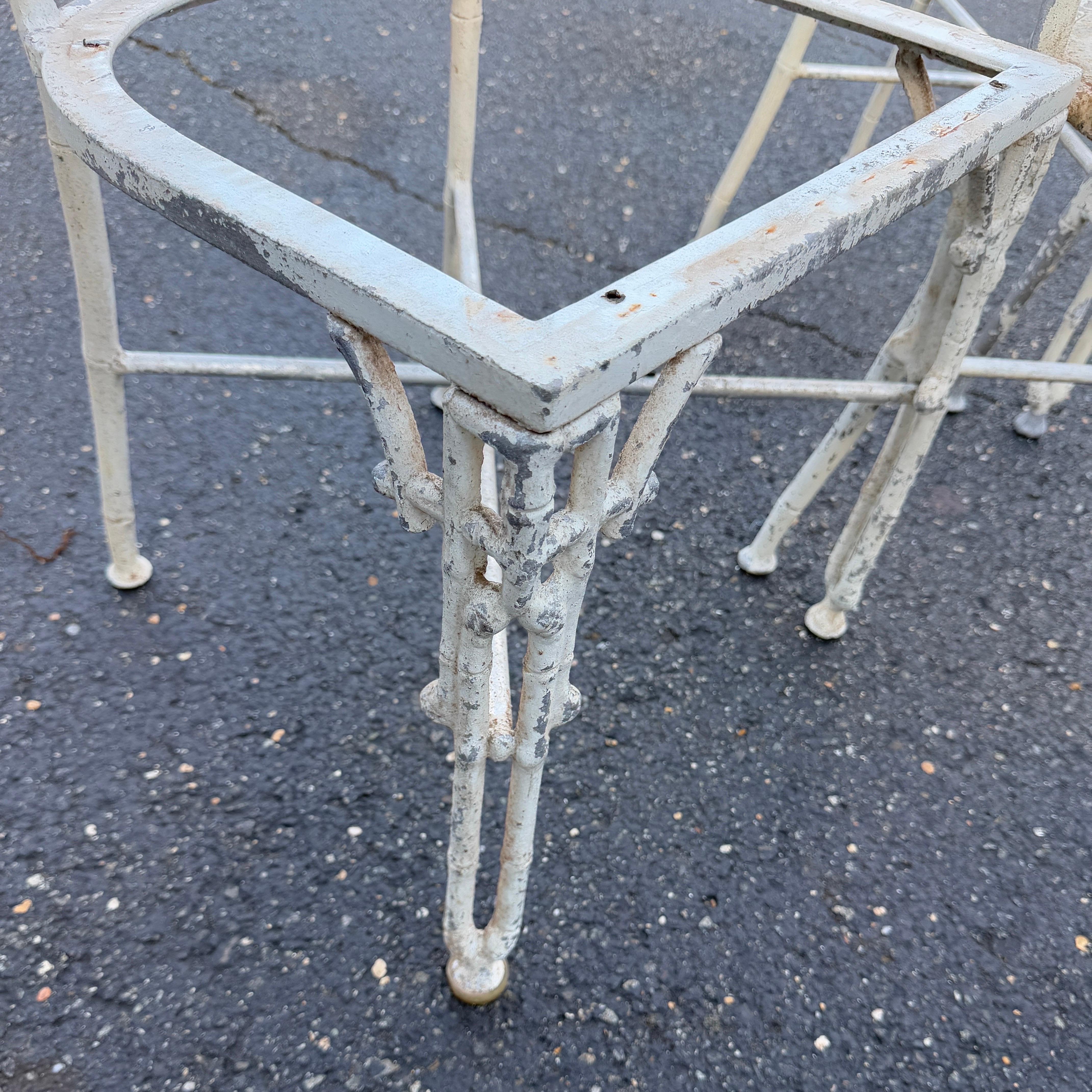 Metallo Set di 3 sedie da giardino in alluminio fuso in finto bambù in vendita