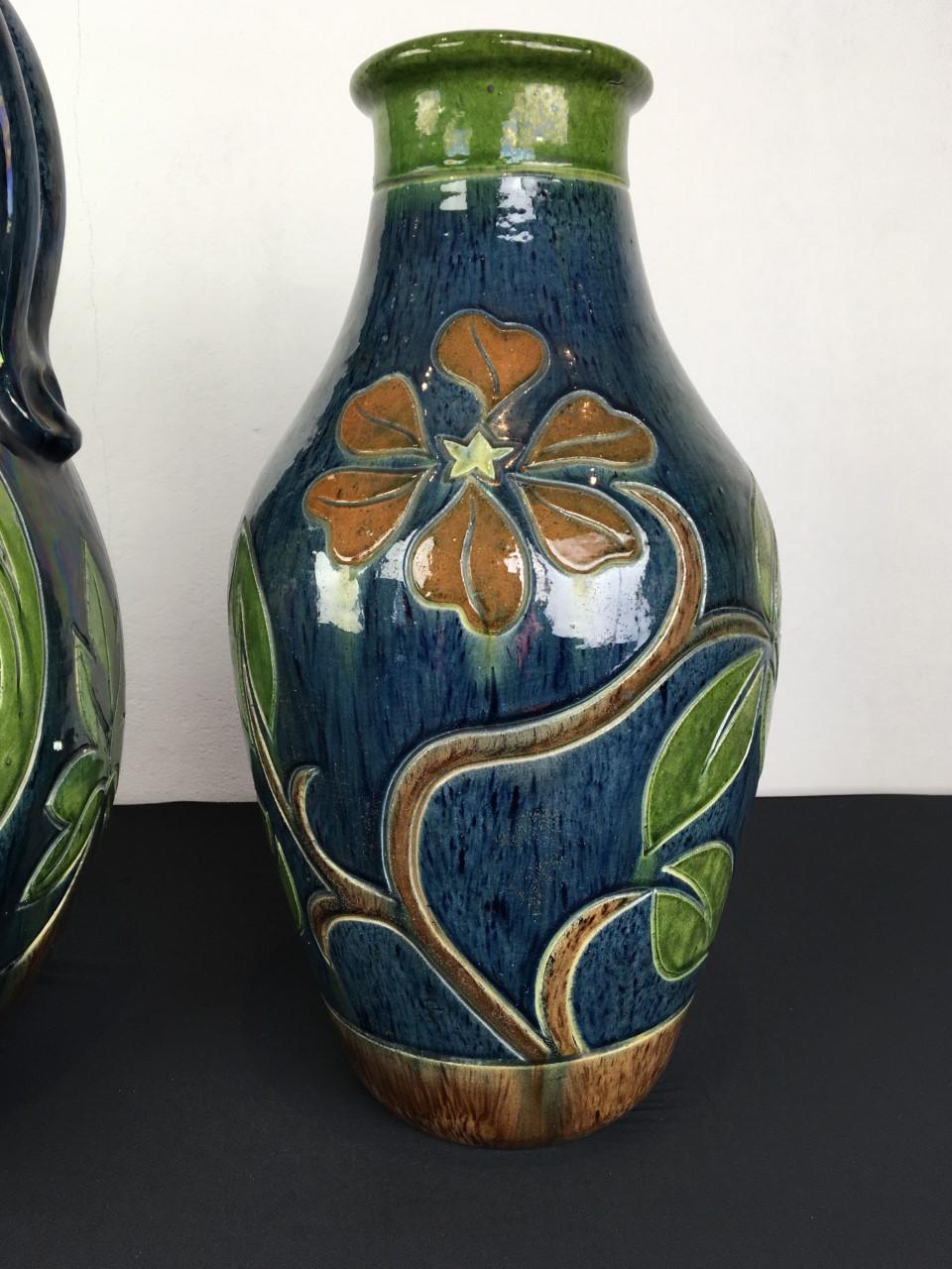 Set of 3 Flemish Pottery Vases, 1930s, Belgium For Sale 2