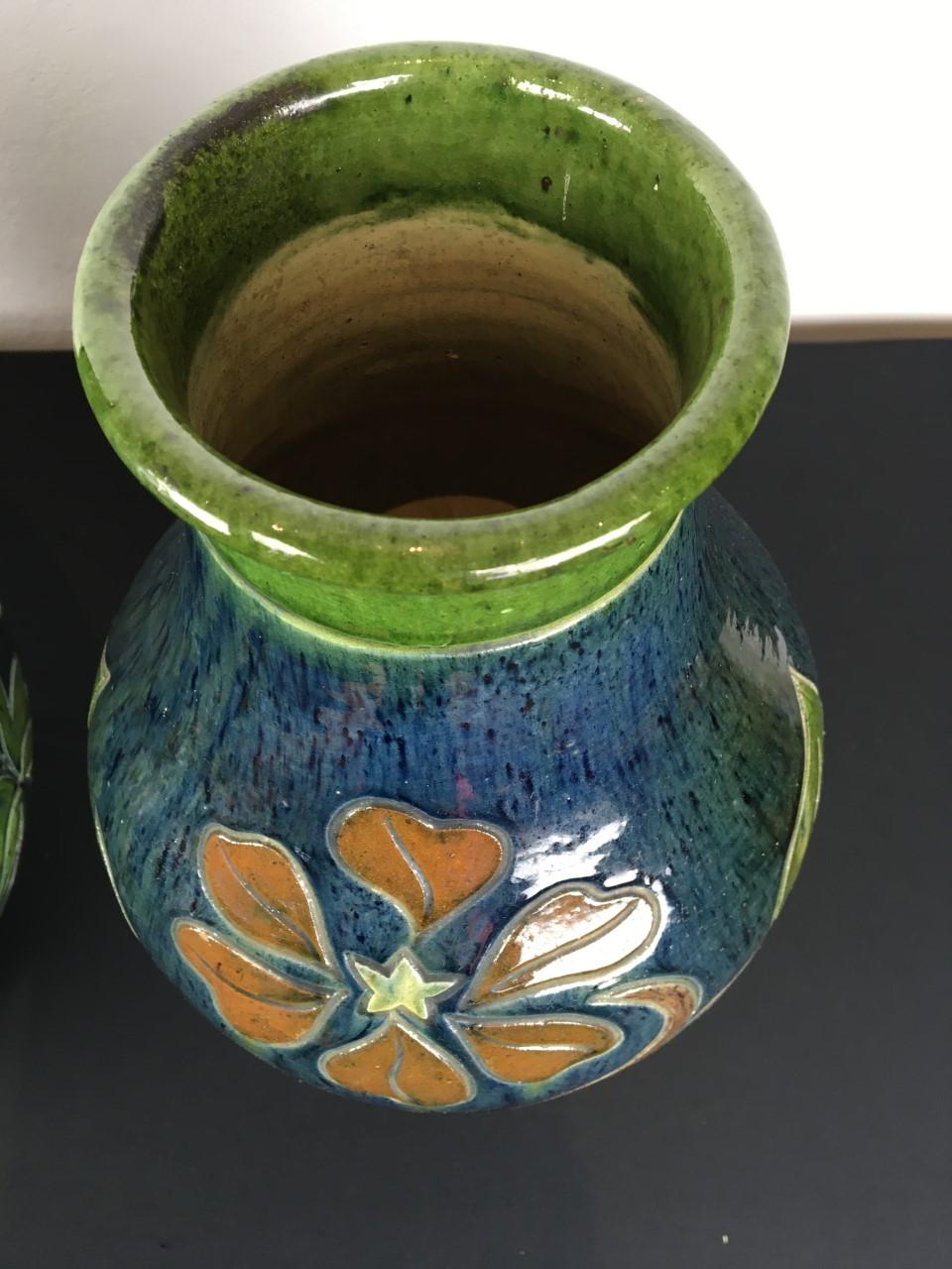 Set of 3 Flemish Pottery Vases, 1930s, Belgium For Sale 3
