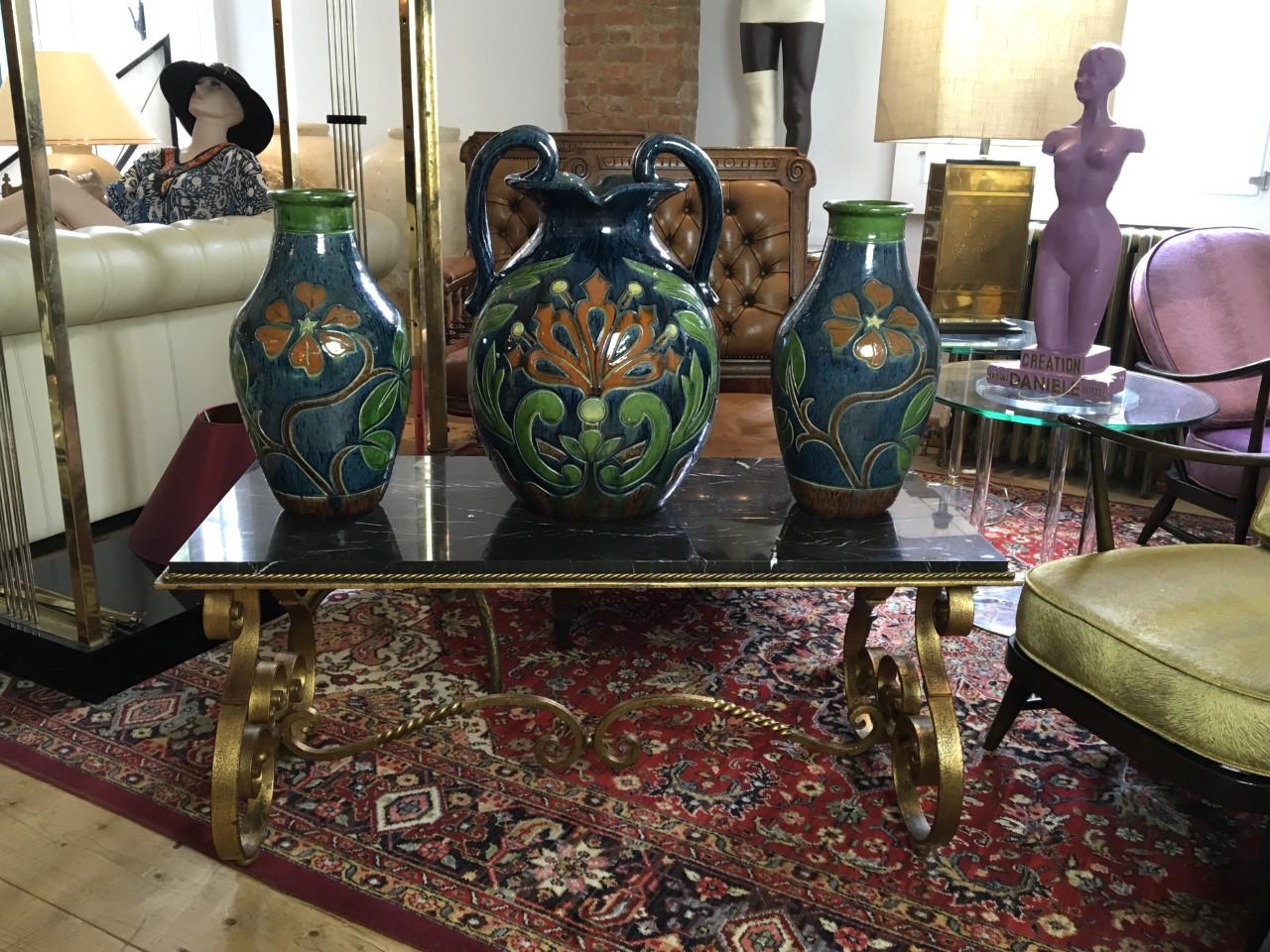 Set of 3 Flemish Pottery Vases, 1930s, Belgium For Sale 10