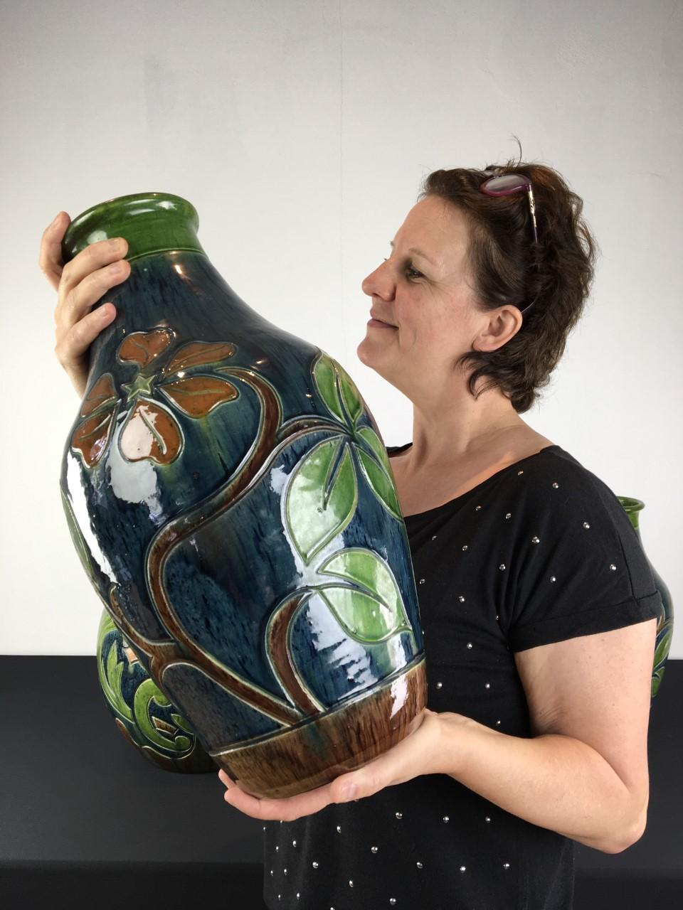 belgium pottery vase