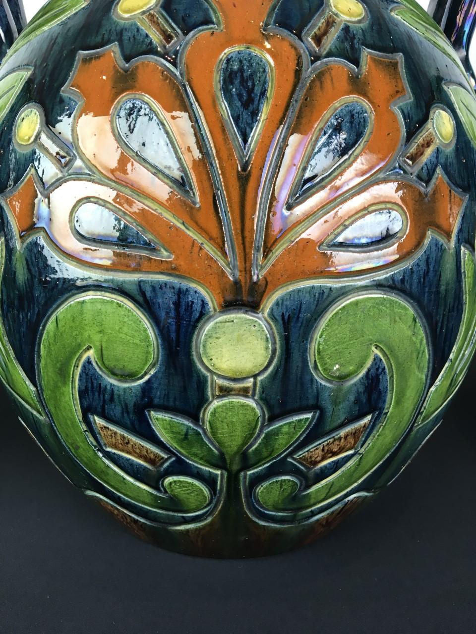 20th Century Set of 3 Flemish Pottery Vases, 1930s, Belgium For Sale