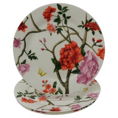 Set of '3' Floral Bone China Dessert Plates