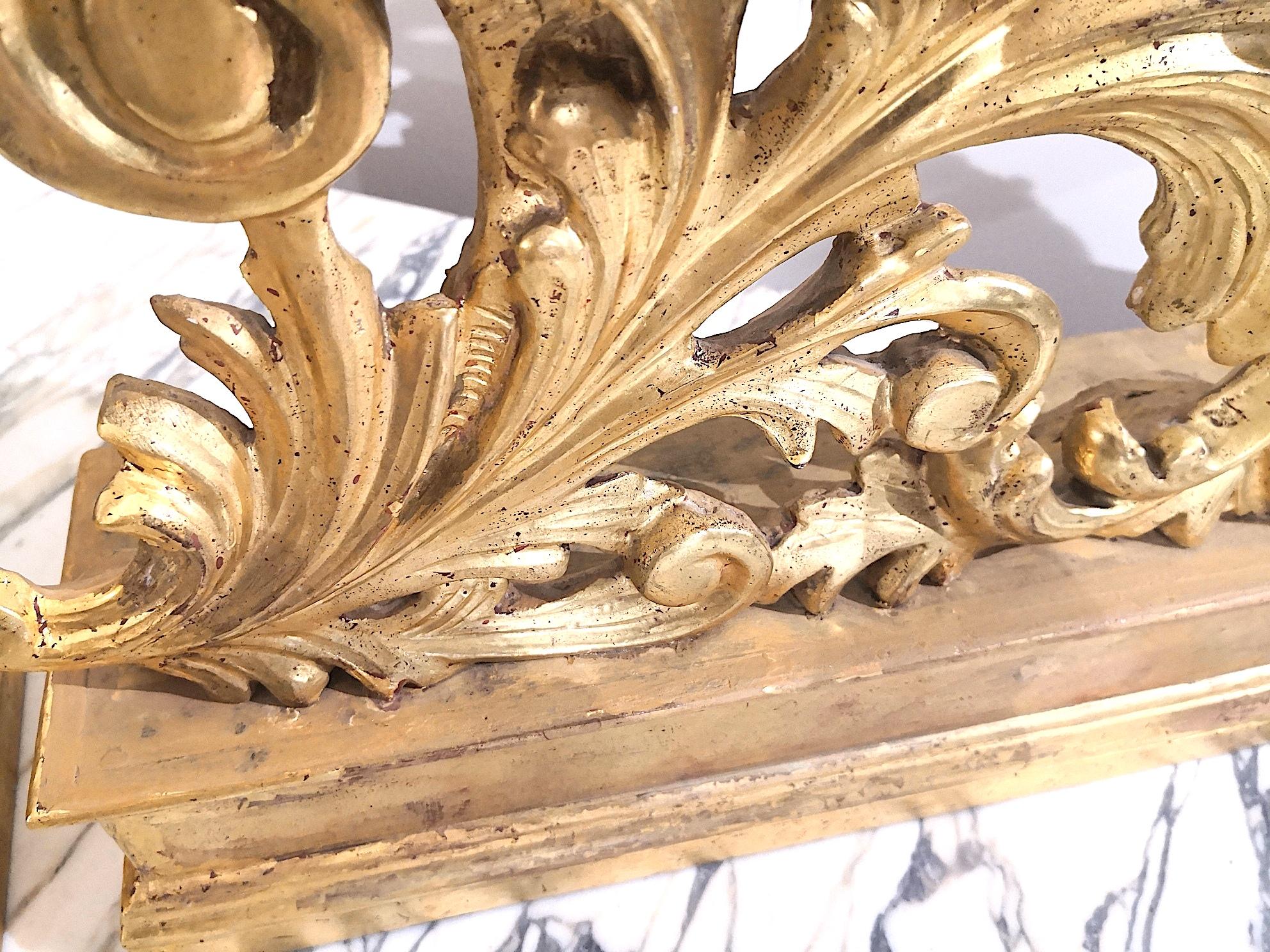 Set of 3  Florentine Italian Louis XVI Candelabra in Mecca Carved Silver Wood 1