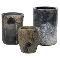 Set of 3 Foundry Crucible's Planters, French, 1950's