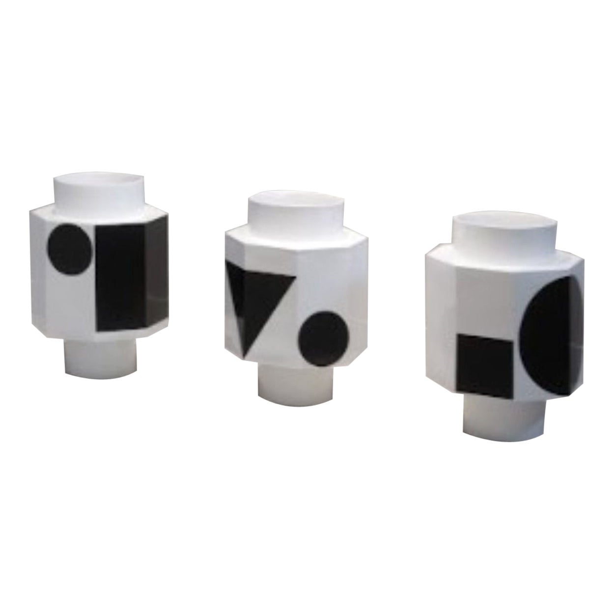 Conjunto de 3 taburetes Fragments de Geke Lensink