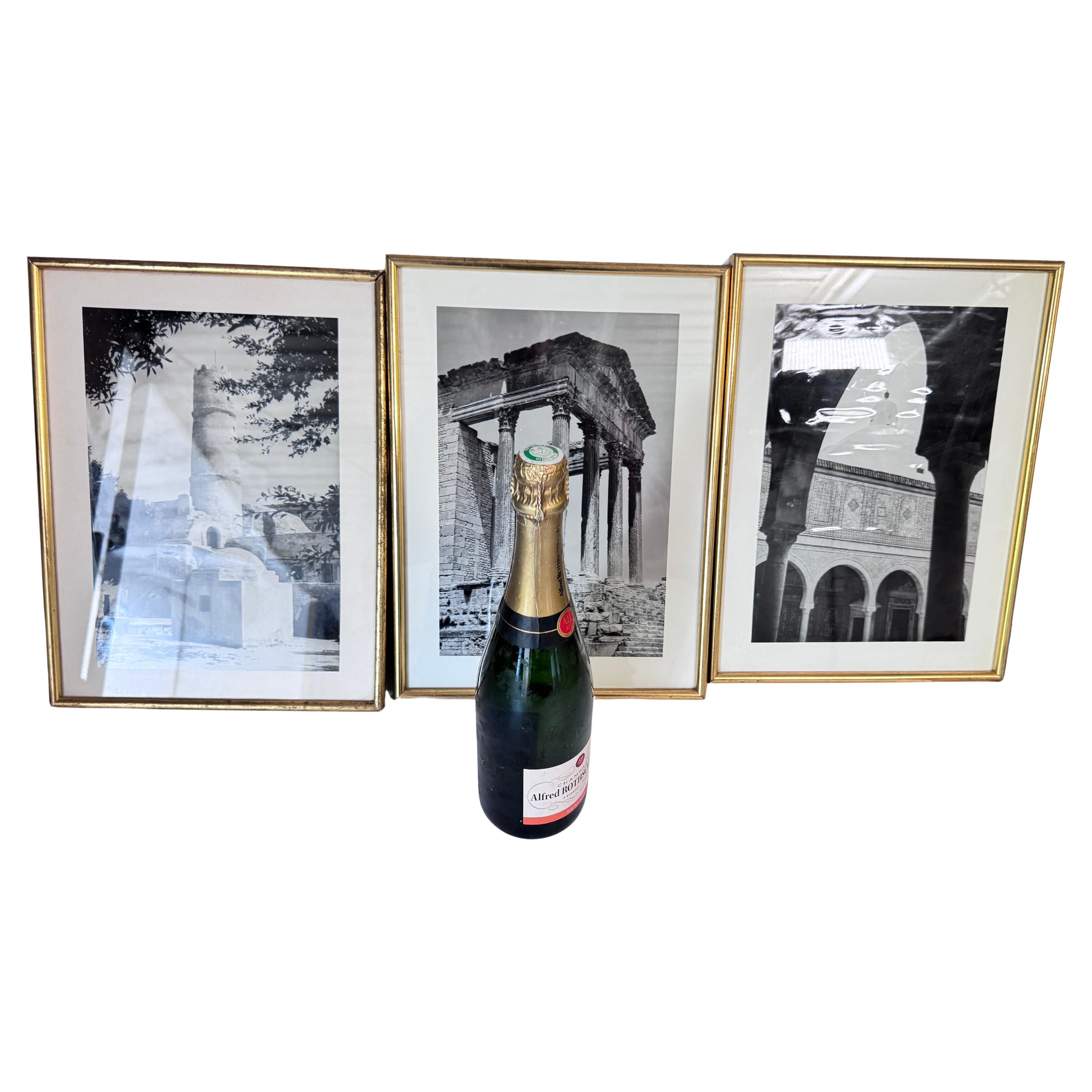 Set of 3 Framed Black and White Photographs – 1950s – Monuments – Gold Frames with Glass Protection

Description:
This is a beautiful set of three framed black and white photographs dating from the 1950s. Each photograph depicts monuments, capturing