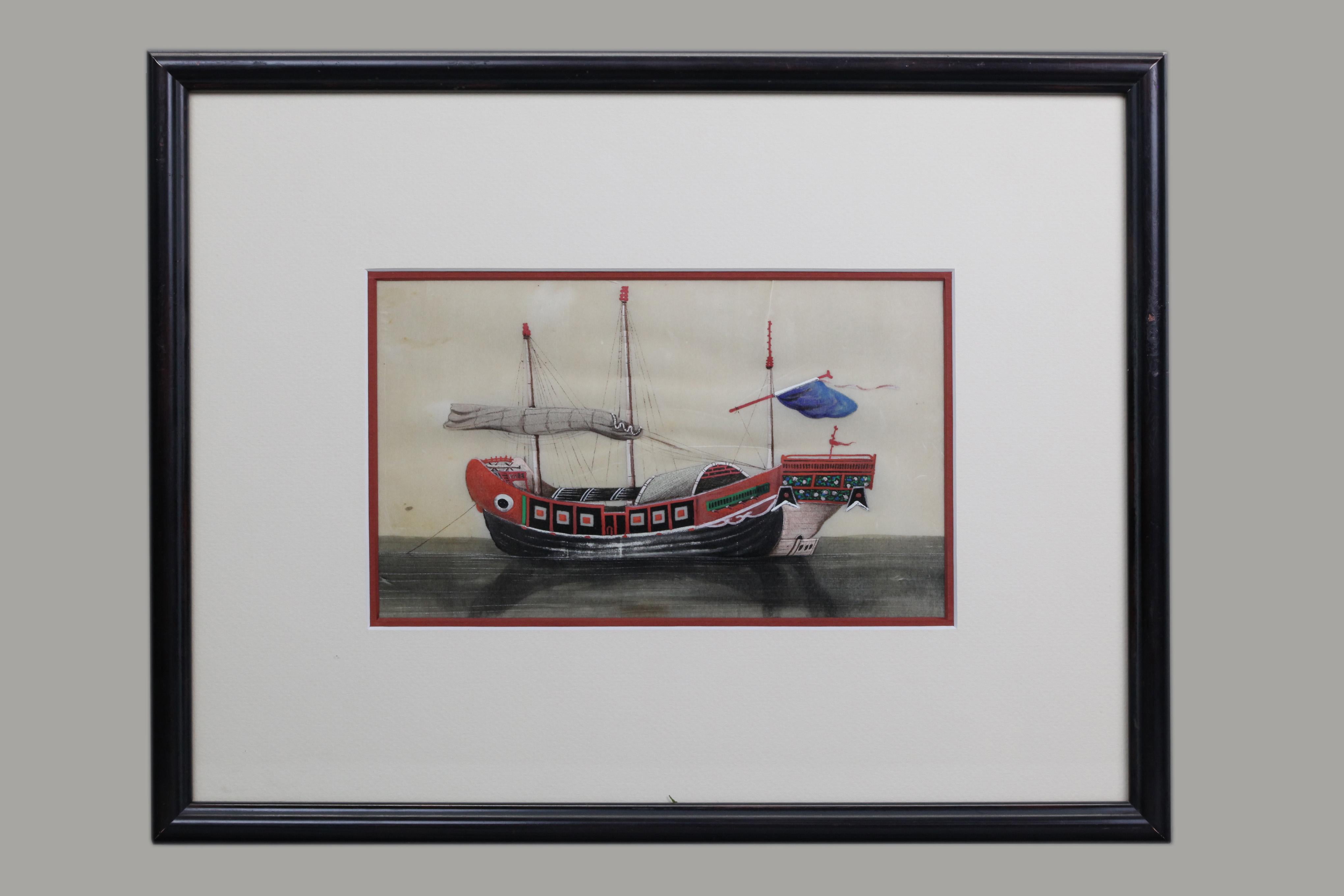 16in(W) x 12.5in(H) x 1in(D) sont les mesures globales de chaque tableau, y compris son cadre ; chaque tableau représente un bateau différent. 