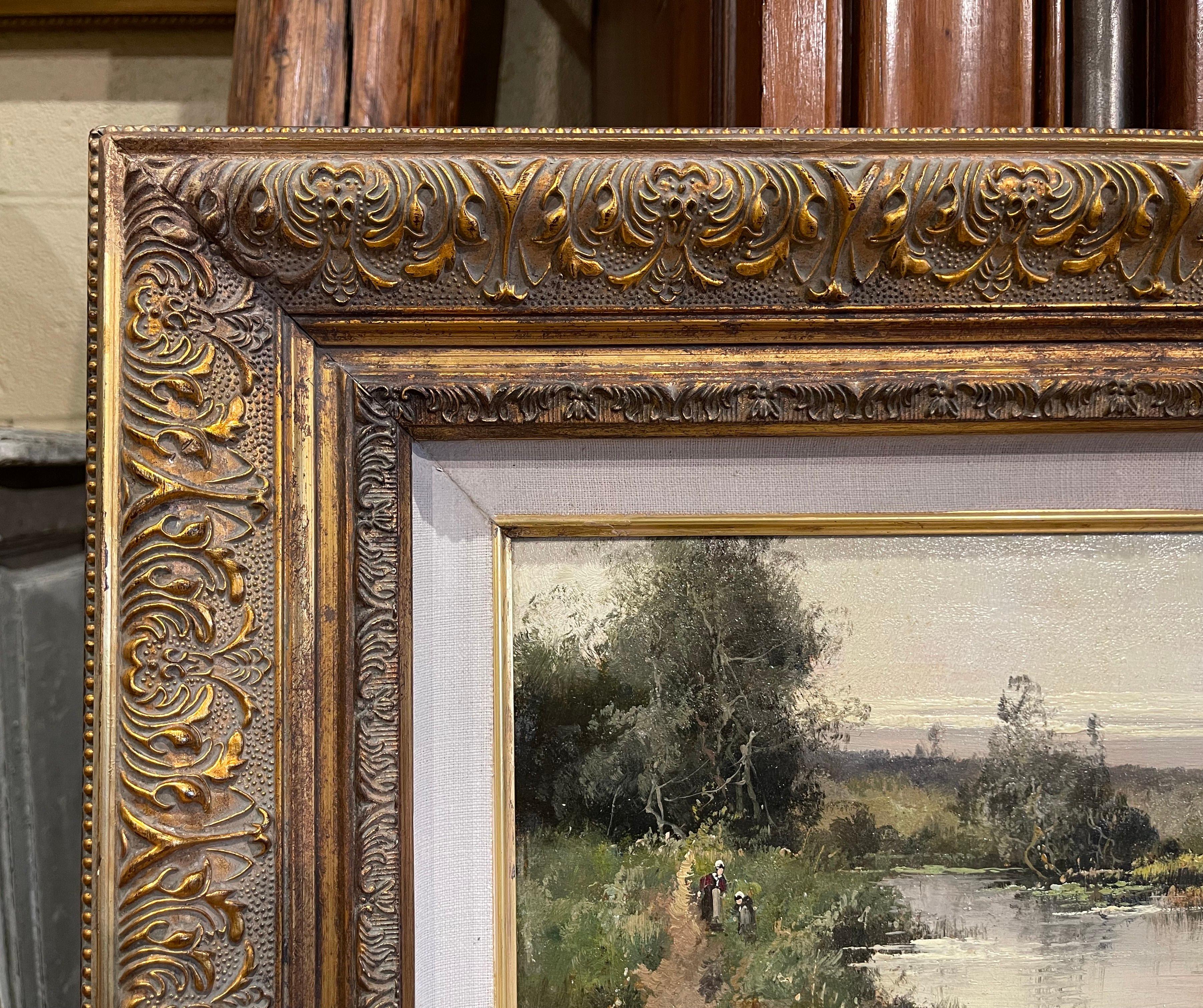Set of 3 Framed Oil on Board Paintings Signed Leon Dupuy for E. Galien-Laloue For Sale 5