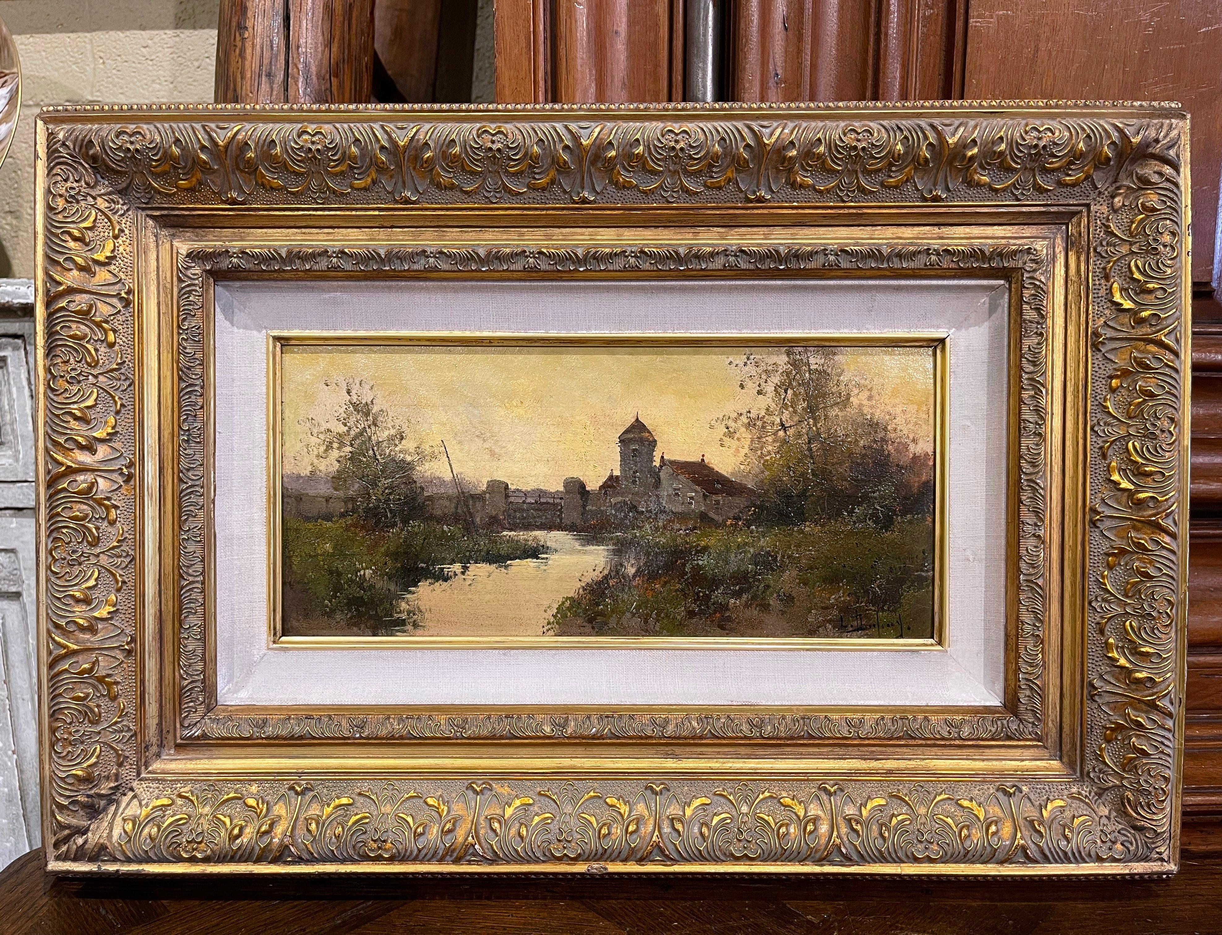 Set of 3 Framed Oil on Board Paintings Signed Leon Dupuy for E. Galien-Laloue For Sale 2