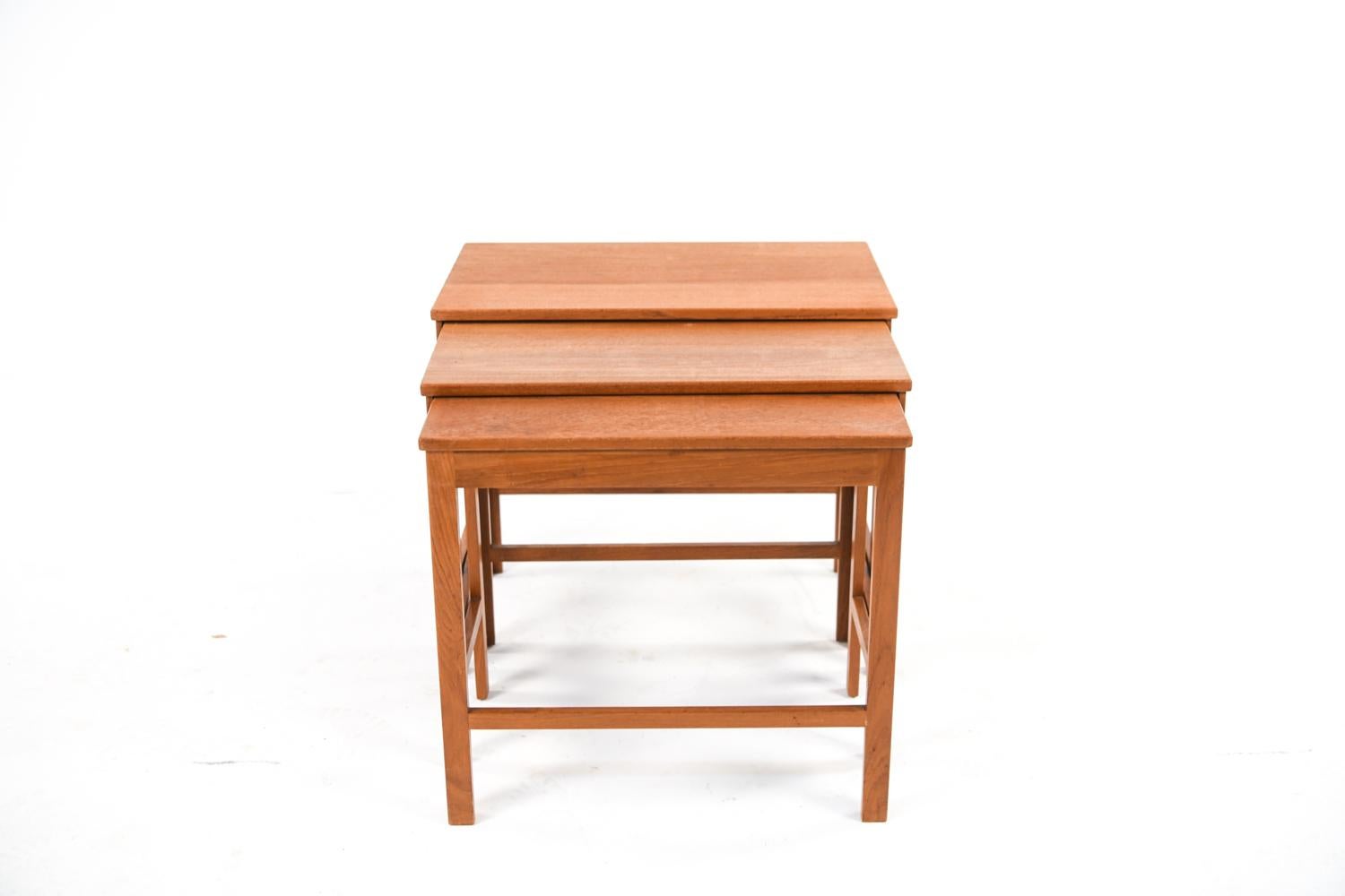 Mid-Century Modern Set of '3' France & Son Danish Mid-Century Teak Nesting Tables