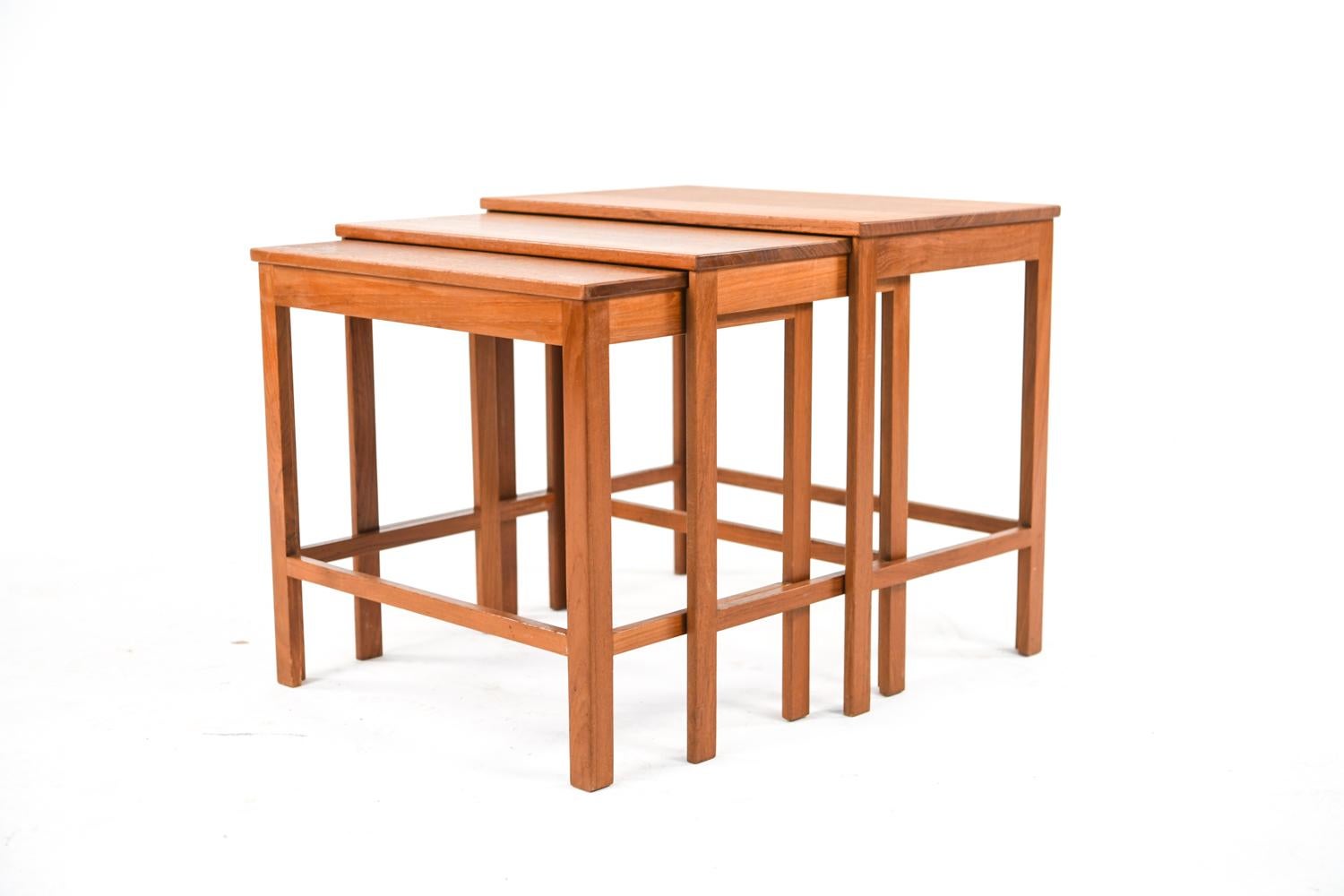 Set of '3' France & Son Danish Mid-Century Teak Nesting Tables 3