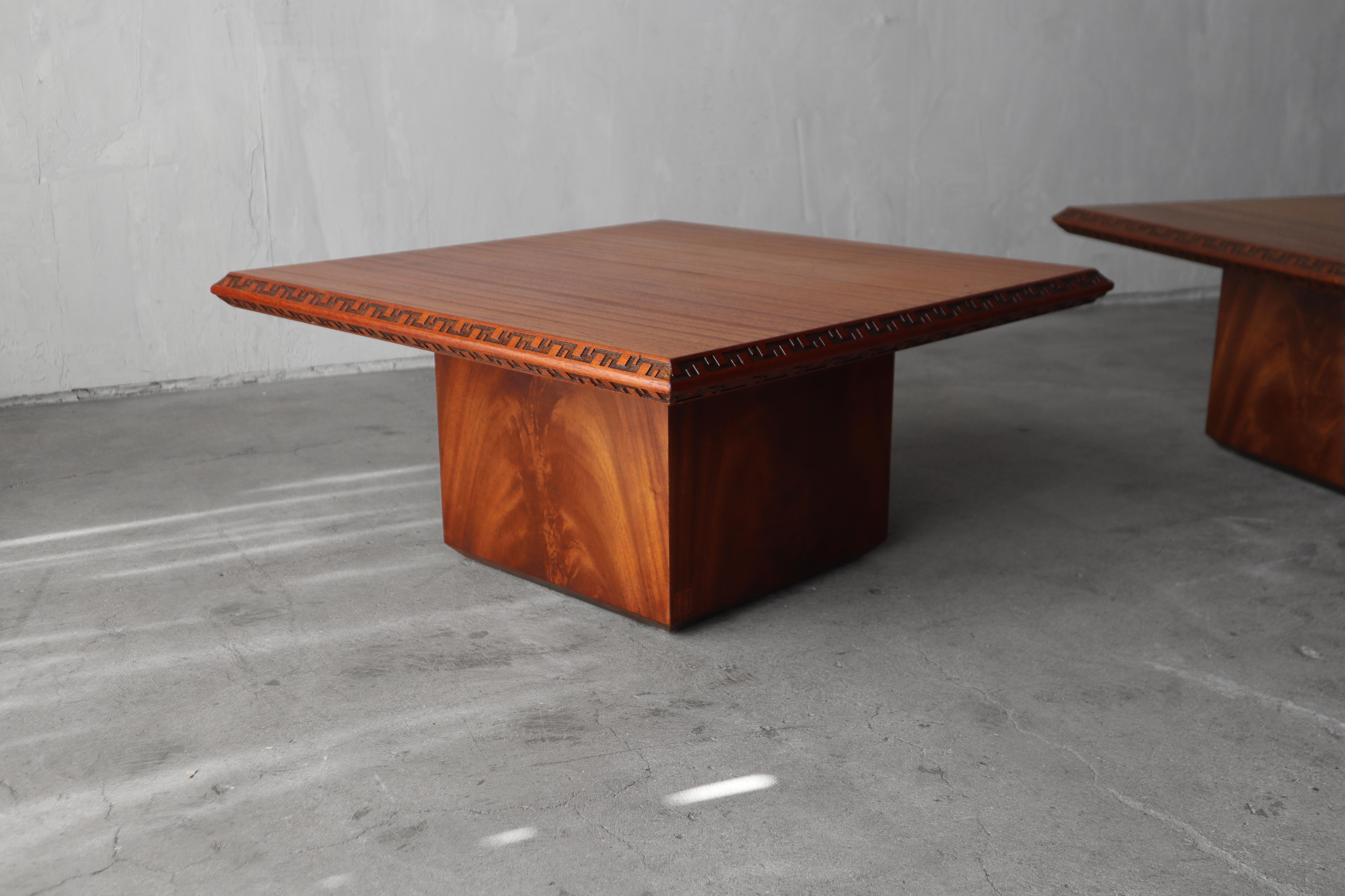 Set of 3 Frank Lloyd Wright Taliesin Tables for Henredon For Sale 4