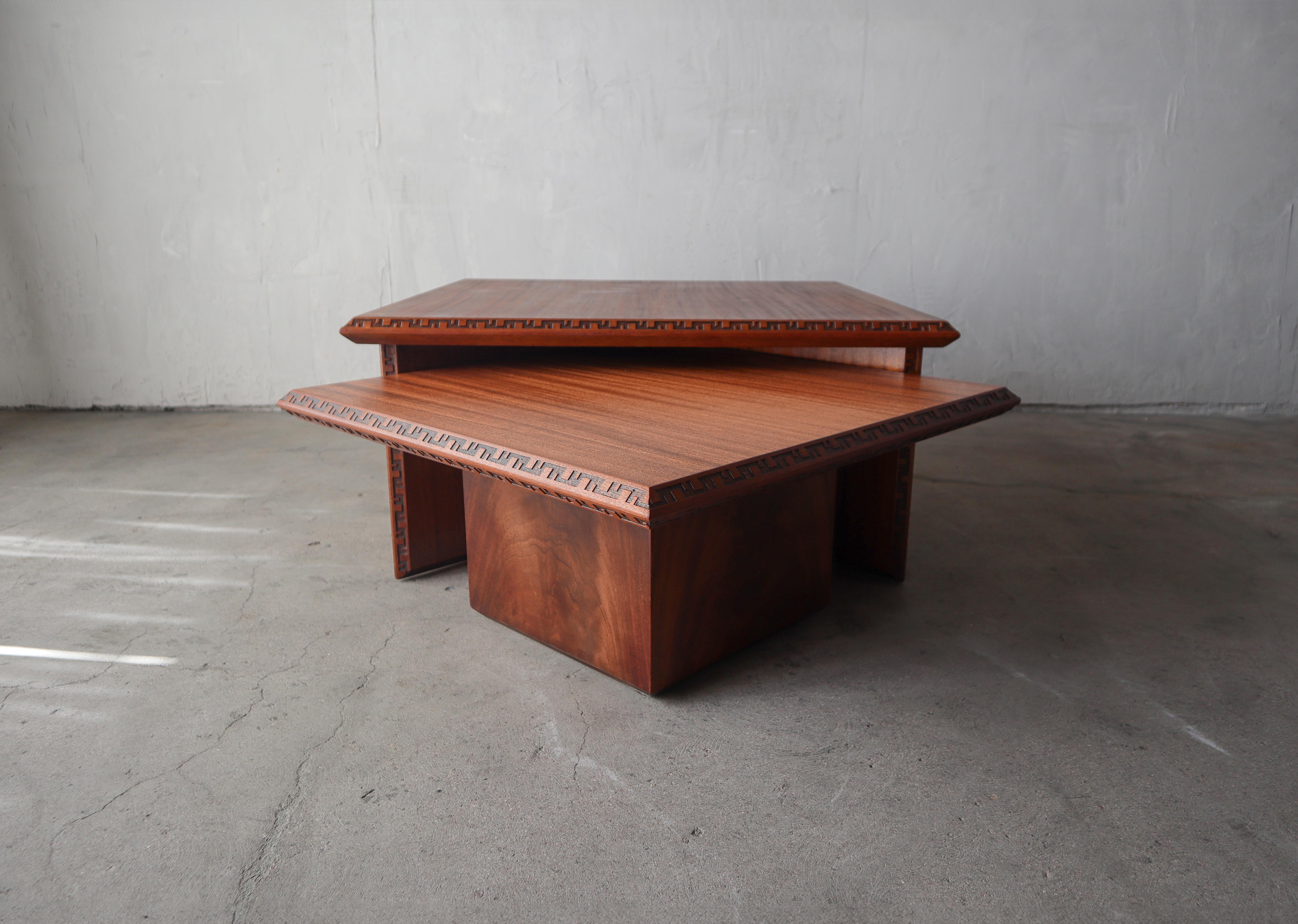 20th Century Set of 3 Frank Lloyd Wright Taliesin Tables for Henredon For Sale