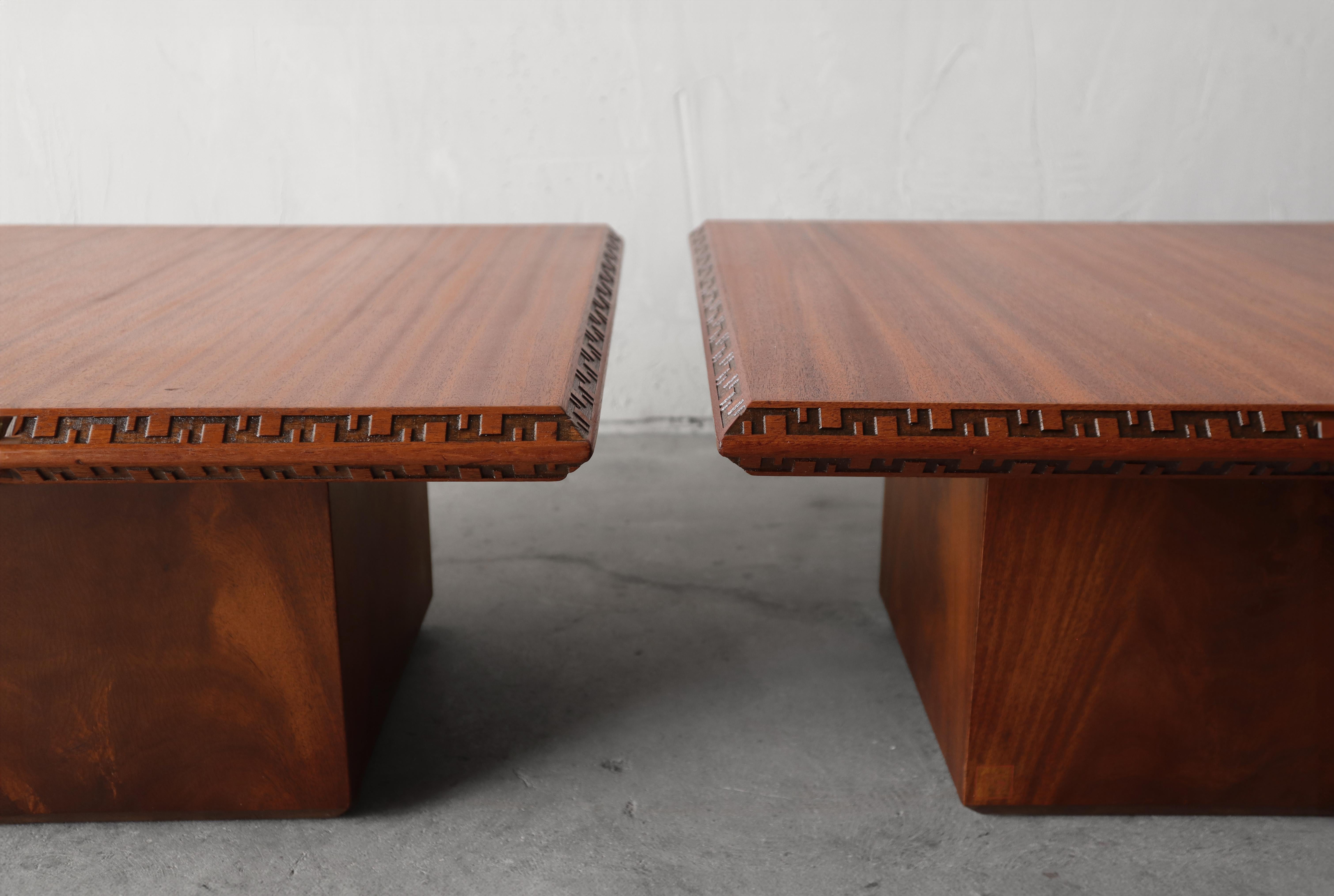 Set of 3 Frank Lloyd Wright Taliesin Tables for Henredon For Sale 3