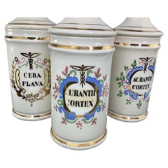 Set of 3 French Antique Apothecary Jars