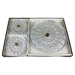 Juego de 3 posavasos de cristal francés estilo Baccarat para champán o botellas de vino