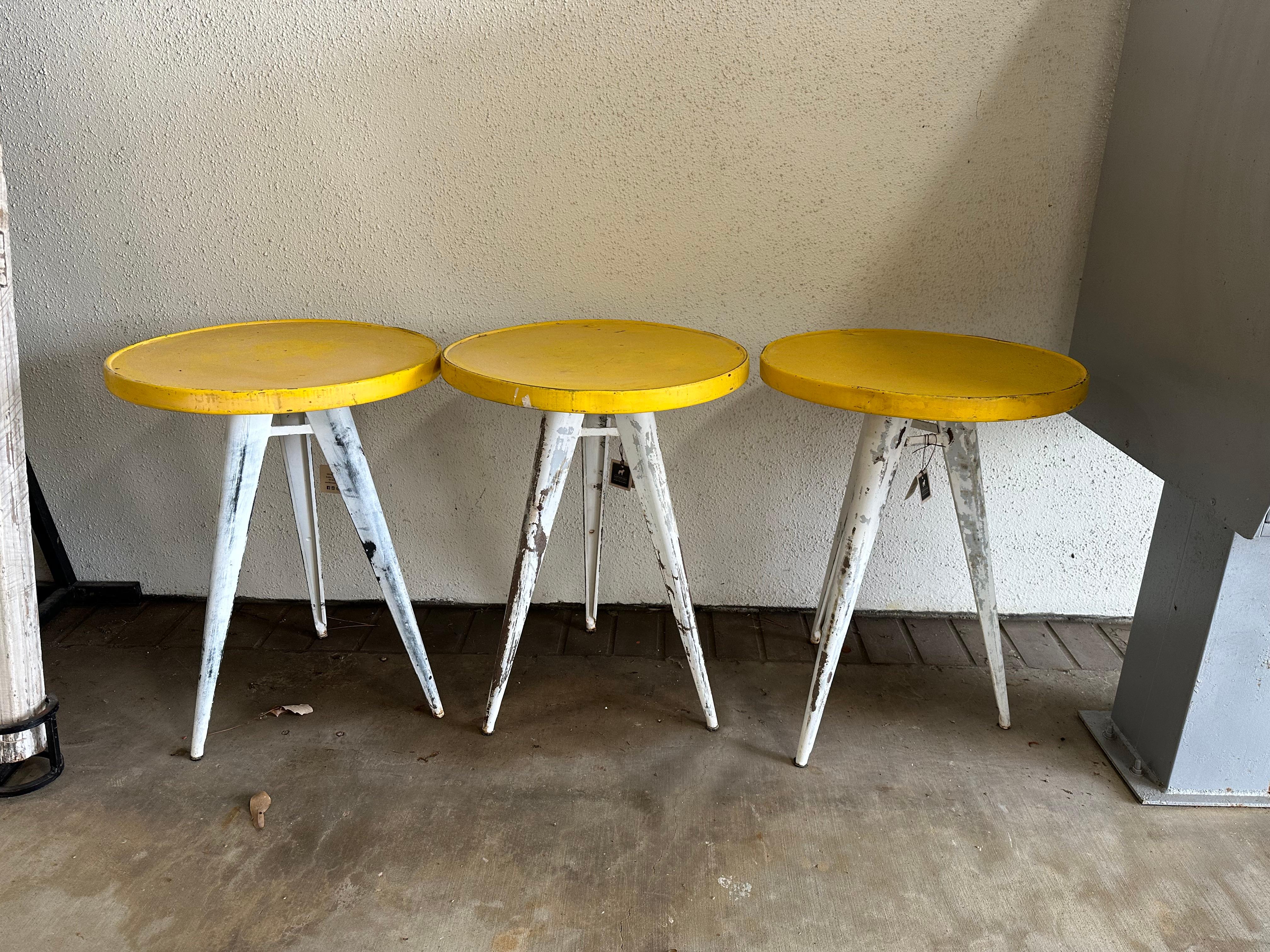 Set of 3 French Bistro tables.