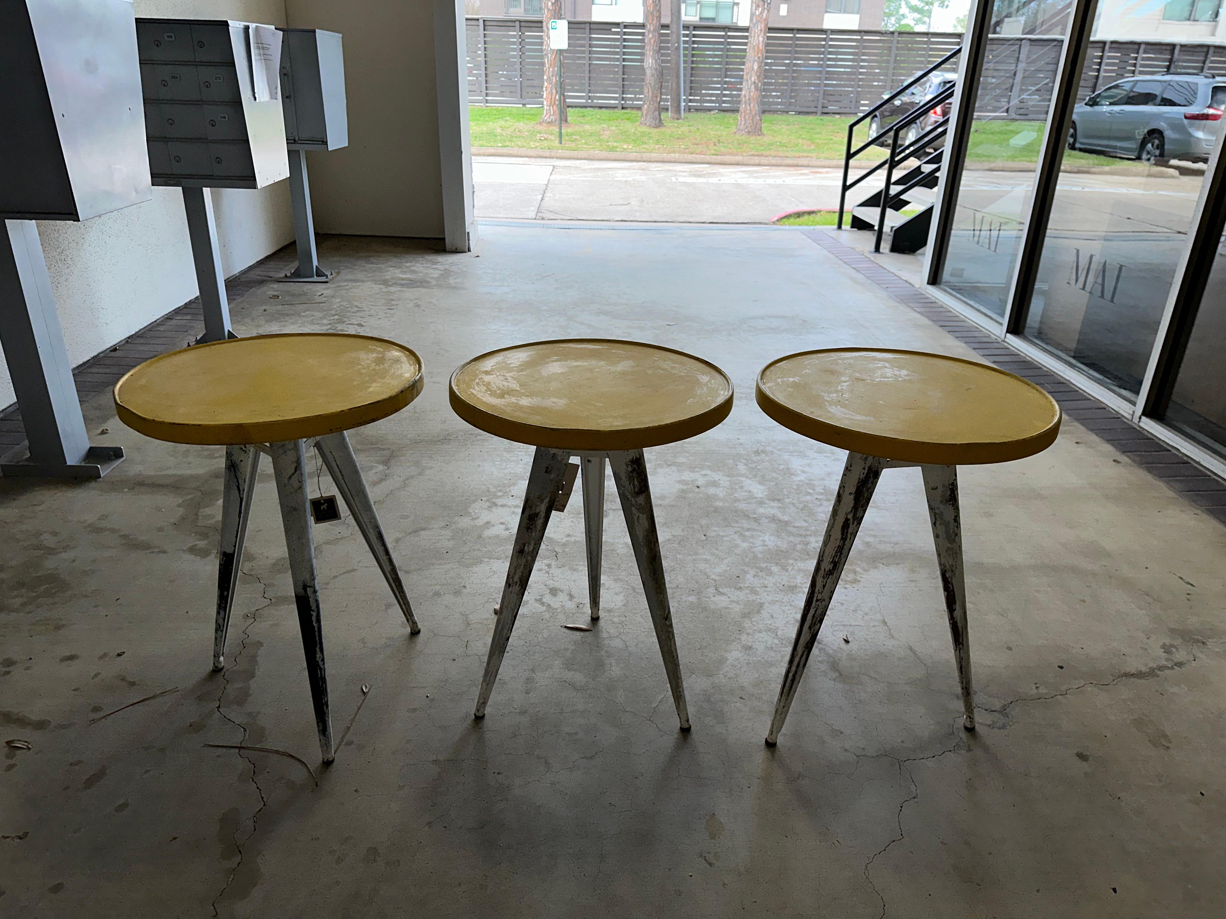 20th Century Set of 3 French Bistro Tables