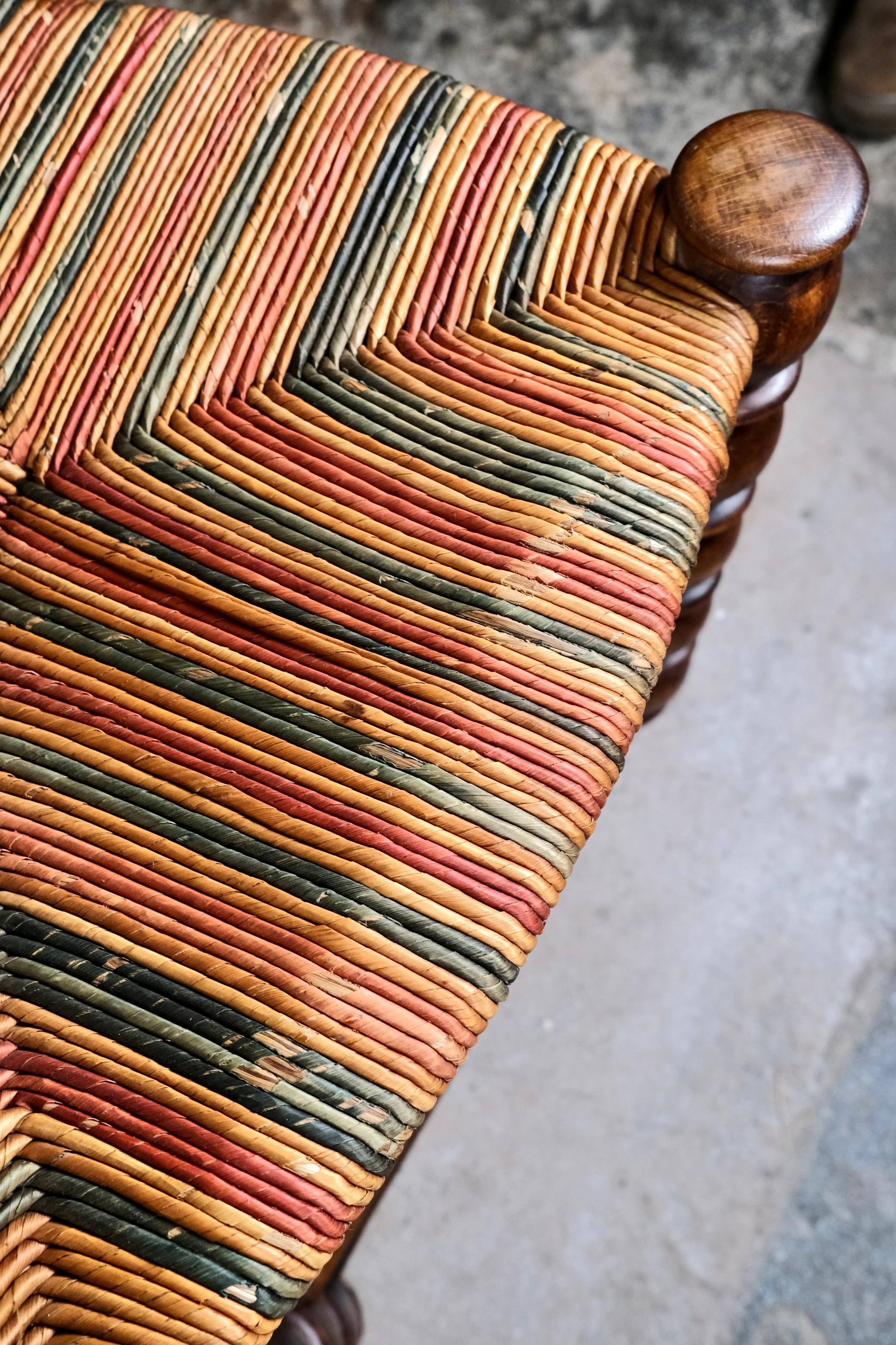 Set of 3 French bobbin chairs in the style of Charles Dudouyt, 1940-50s For Sale 10