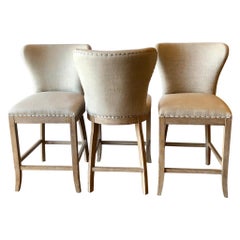 Set of 3 French Country Style Tall Barstools