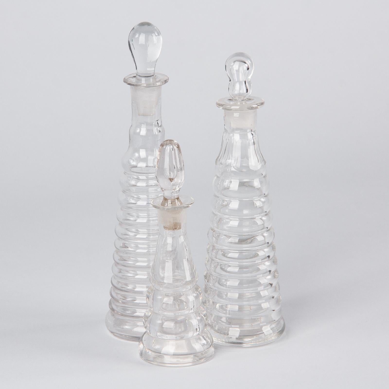 French Glass Pharmacy Decanters, 1920s 13