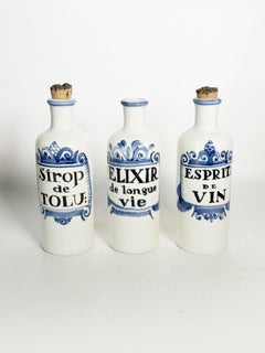 Set of 3 French Provencial ceramic bottles, 1960