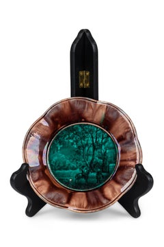 Set of 3 French Romantic Ceramic Majolica Hors d'oeuvre Dishes