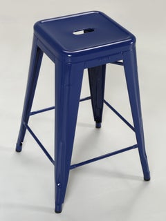 Set of (3) French Tolix Kitchen Counter Stools Blue Over (1000) Pieces Available
