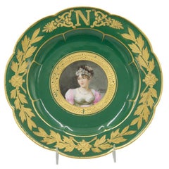 Set of 3 French Victorian Sevres Porcelain Plates