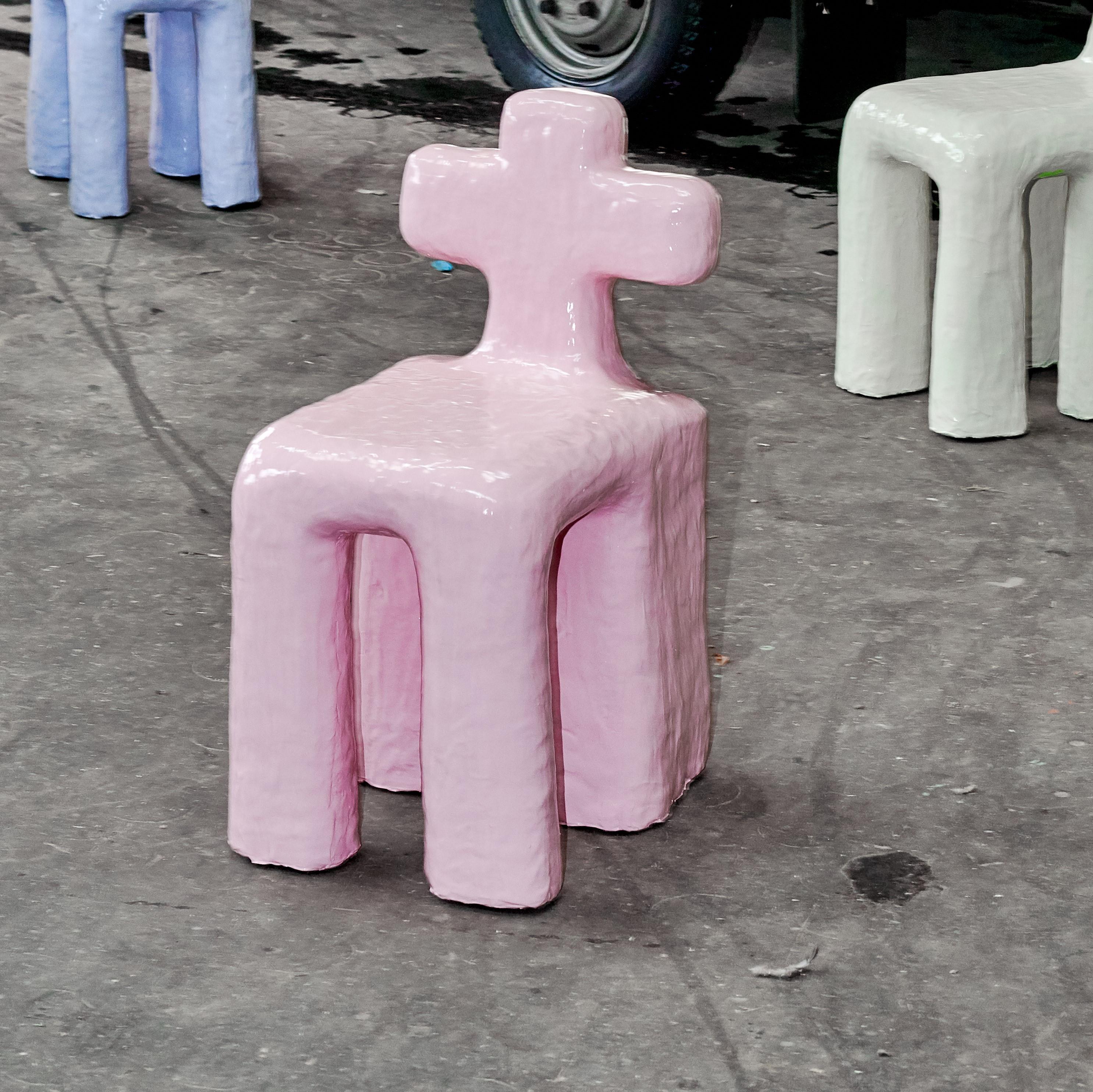 Leather Set of 3 Funky Stools Made in 467 Minutes by Minute Manufacturing