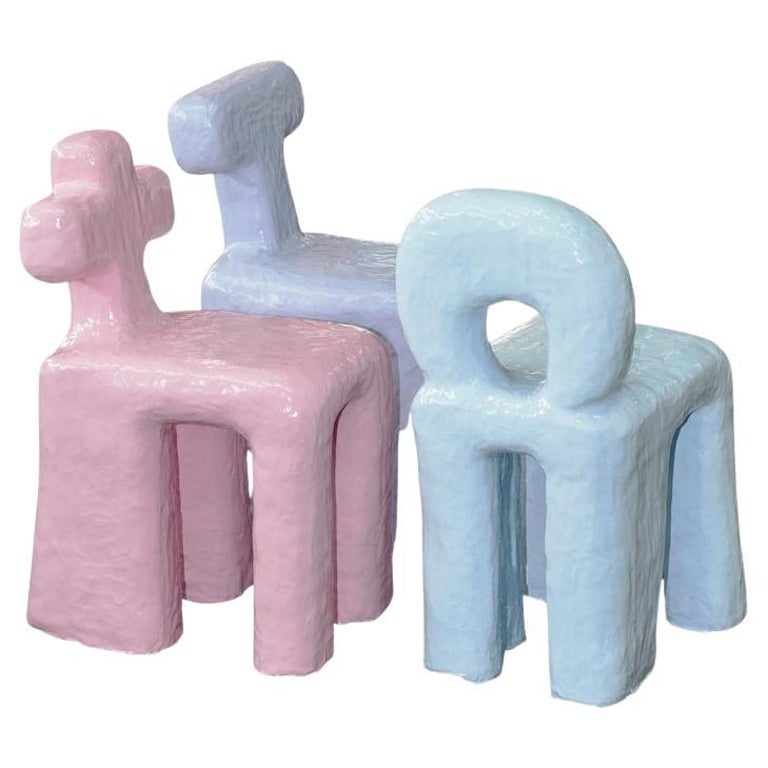 Set of 3 Funky Stools Made in 467 Minutes by Minute Manufacturing For Sale