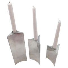 Set of 3 Georg Jensen by Verner Panton Candlesticks in Mid-Century Modern Style
