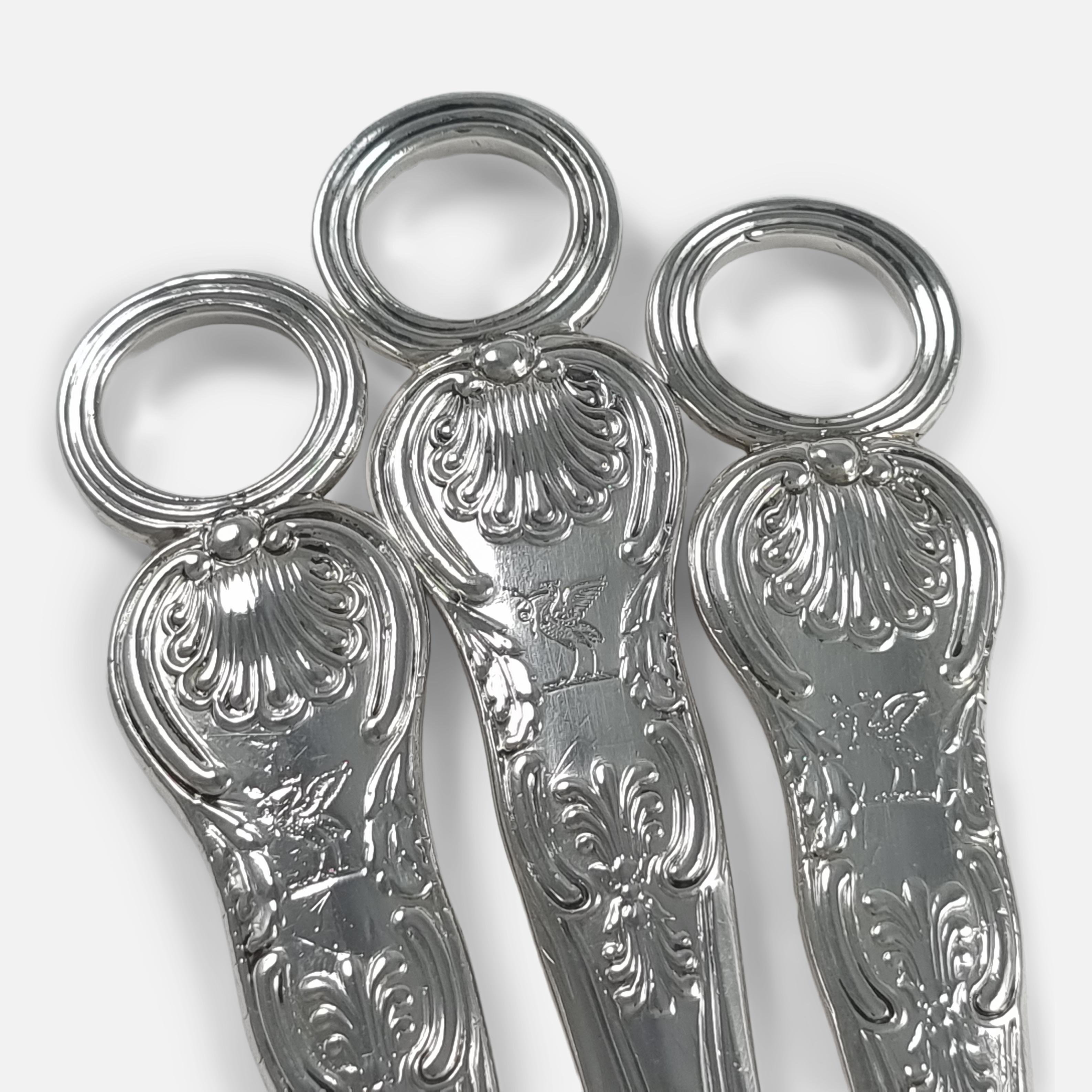 Set of 3 George III Silver Kings Pattern Meat Skewers, William Chawner II 8