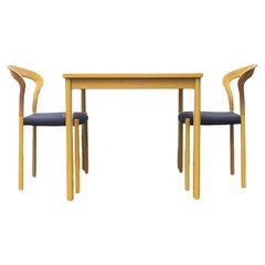 Set of 3 German Lotus Stacking Chairs and Table by Hartmut Lohmeyer, 1970s