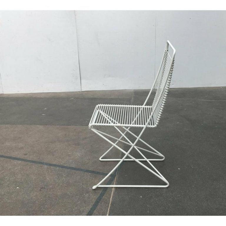 Set of 3 German Postmodern White Kreuzschwinger Chairs by Till Behrens, 1980s For Sale 1