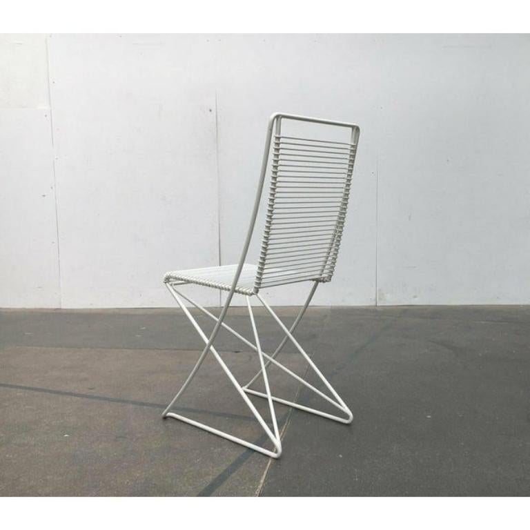 Set of 3 German Postmodern White Kreuzschwinger Chairs by Till Behrens, 1980s For Sale 3